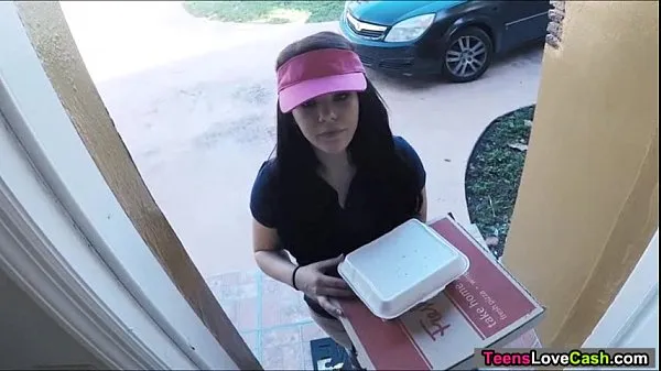 Hot Kimber Woods delivers pizza and bangs customer for more tips warm Movies