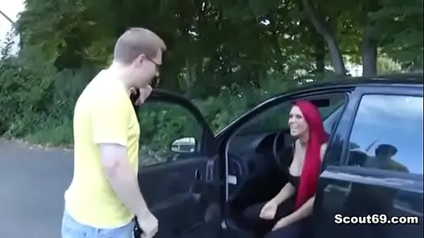 German Sexy Redhead Teen Blowed and Fuck User Outdoor Big Dick Filem hangat panas