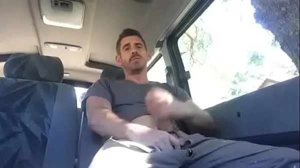 Hot hot guy jerk off in the back of his car warm Movies