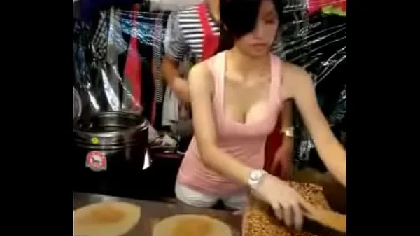 Hotte Taiwanese milf sell pancake varme film
