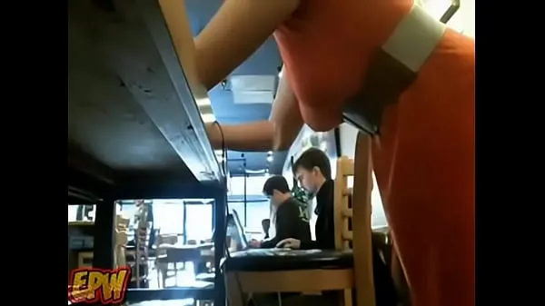 Public red head on webcam cafe masturbation - More Filem hangat panas