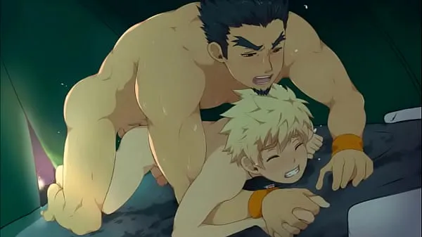 Anime blonde boy having fun with older man Filem hangat panas