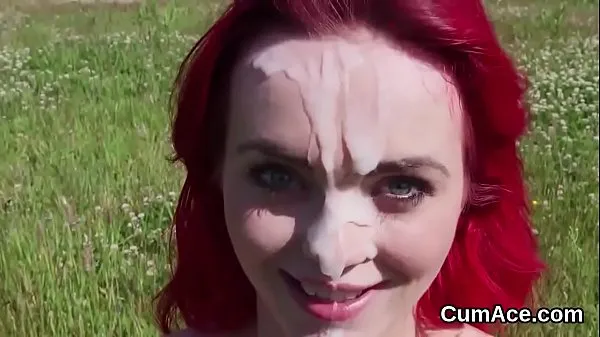 Menő Unusual bombshell gets cum shot on her face swallowing all the cum meleg filmek