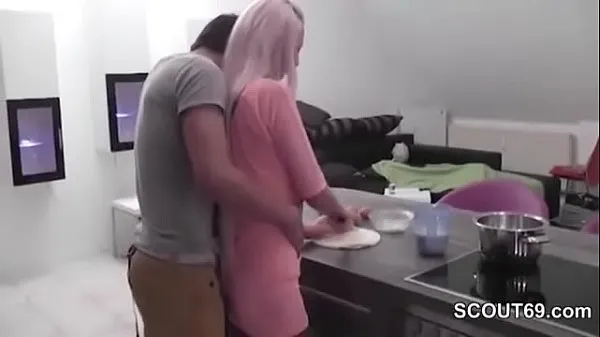 뜨거운 Horny blonde pig with big tits fucked in the kitchen 따뜻한 영화