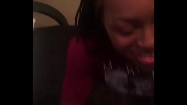 Hot ebony teen loves giving head and enjoys her first cumshot warm Movies