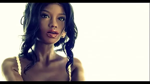 Hot Real Doll Angelina, the ebony goddess silicone doll warm Movies