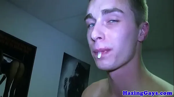 Hot Teen pledgers cumlicking after hazing ritual warm Movies