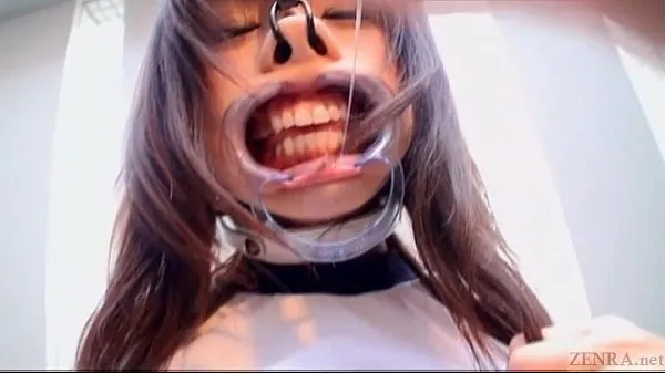 Subtitled weird Japanese face destruction shaved Film hangat yang hangat