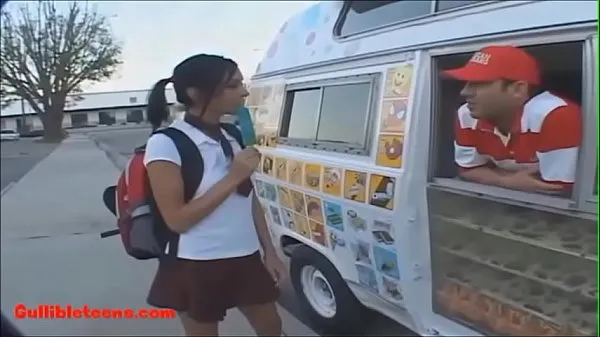 Hot icecream truck blond short haired teen fucked eats cumcandy warm Movies