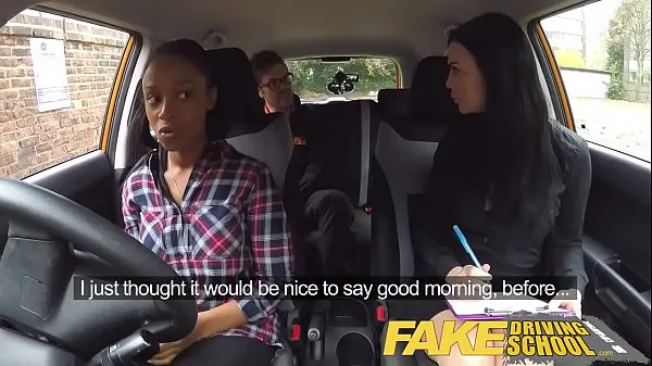 Hete Fake Driving School busty black girl fails test with lesbian examiner warme films