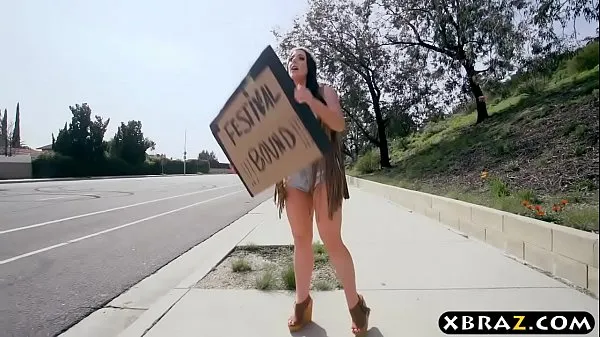 Hot Huge boobs festival bitch gives up her ass for a ride warm Movies