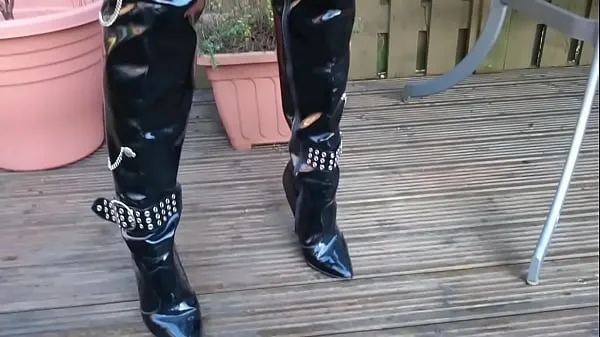 Hot Thigh Boots in Garden warm Movies