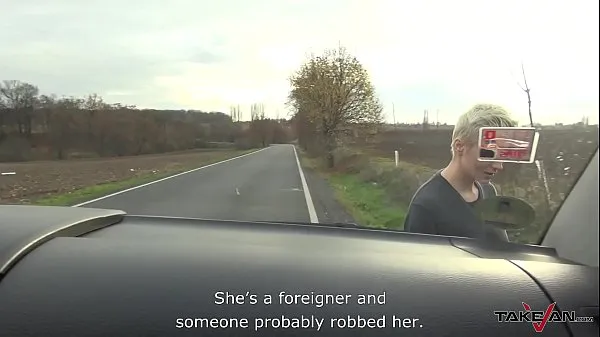 Hot Naked blonde running thru the field rescued by horny stranger in van warm Movies