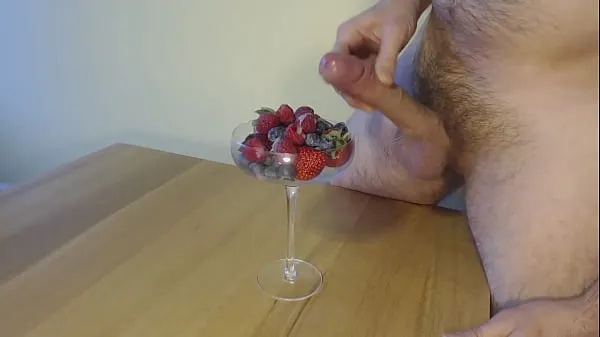 뜨거운 Berries and Cream, Cum on Food 따뜻한 영화