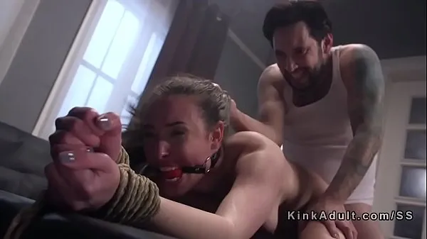 گرم Tied up slave gagged and anal fucked گرم فلمیں