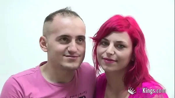 뜨거운 Romanian couple gets it on for the cameras at FAKings 따뜻한 영화