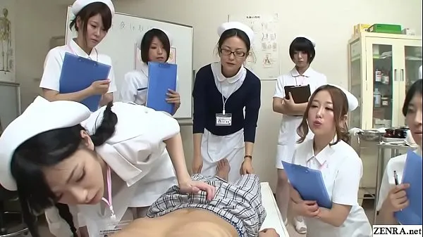 Hot JAV nurses CFNM handjob blowjob demonstration Subtitled warm Movies