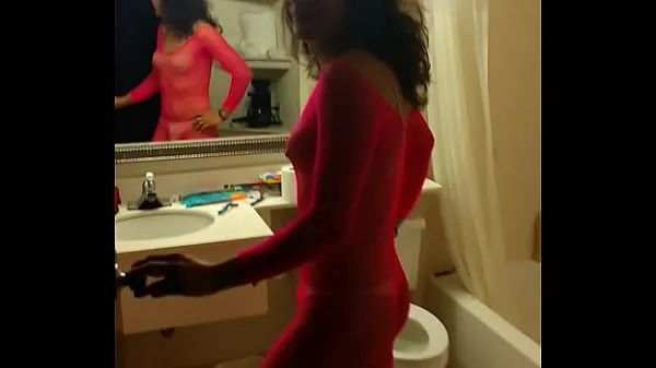 Hot pink outfit in dallas hotel room warm Movies