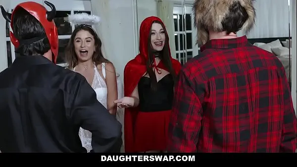 Hot Cosplay (Lacey Channing) (Pamela Morrison) Receive Juicy Halloween Treat From StepDaddies warm Movies
