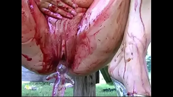 Extreme food fetish - she gets a load milk in her tight cunt Film hangat yang hangat