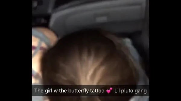 Gorące Girl wit butterfly tattoo giving headciepłe filmy