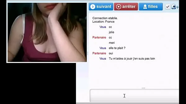 Vroči Horny french girl on webcam chat topli filmi
