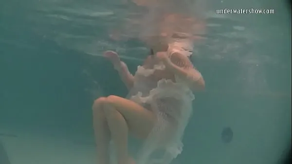 Hot White moth in a dress underwater warm Movies