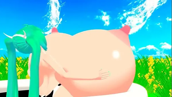 Heiße Hatsune Miku Milk Sweetness and Huge Boobs by Cute Cowwarme Filme