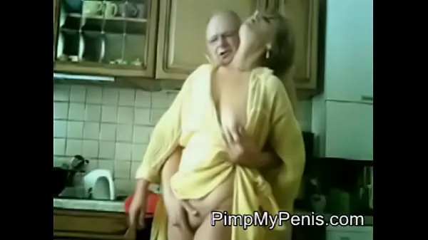 Hot old couple having fun in cithen warm Movies