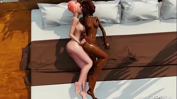 热Sweaty Black Futanari Girl On White Honey In 3D Simulation温暖的电影