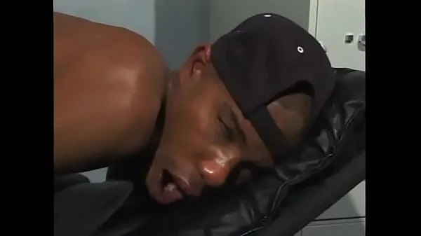گرم Young black male takes thick black cock up his ass in office گرم فلمیں
