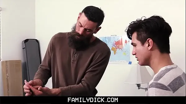 Hot FamilyDick - StepDaddy teaches virgin stepson to suck and fuck warm Movies