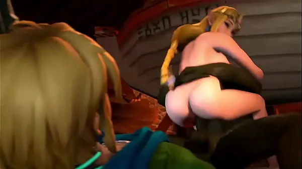 Películas calientes Ganondorf se folla a Zelda mientras Link mira cálidas