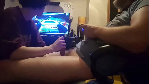 Hot Big hard cock sucked while playing video game warm Movies