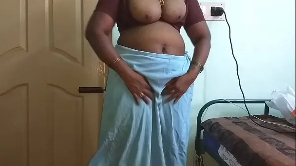 Film caldi desi indiano tamil telugu kannada malayalam hindi arrapato moglie tradire vanitha indossando colore grigio saree mostrando grandi tette e figa rasata premere duro tette premere nip sfregamento figa masturbazionecaldi