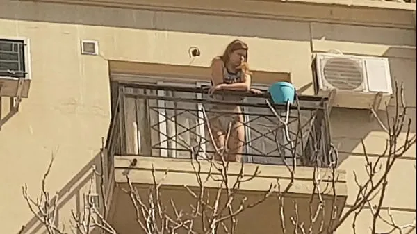 Hot Neighbor on the balcony 2nd part warm Movies
