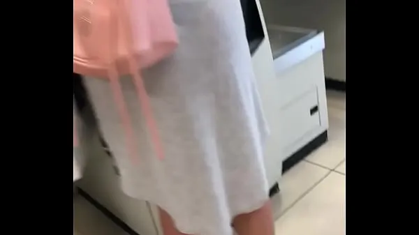 Gorące Sexy blonde wearing thong in shop 2ciepłe filmy