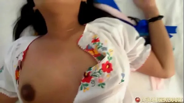 Hete Asian mom with bald fat pussy and jiggly titties gets shirt ripped open to free the melons warme films