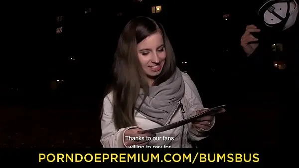 BUMS BUS - Cute busty German newbie Vanda Angel picked up and fucked hard in sex van Filem hangat panas