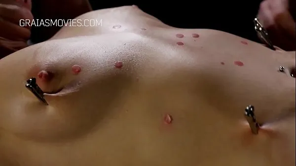 Hot Young maiden body covered in candle wax warm Movies