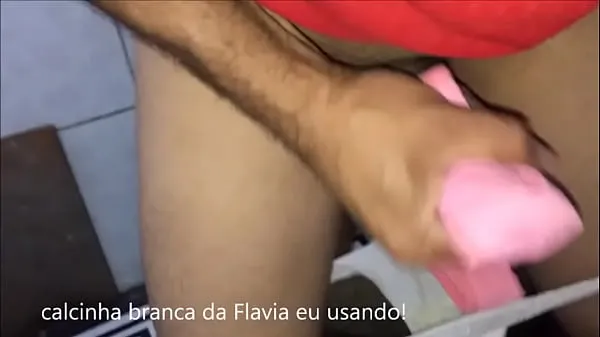 Film caldi Cdzinha LimaSp Jacking off wearing Flavia's white panties and her pink delta wing panties on cock 23102018caldi