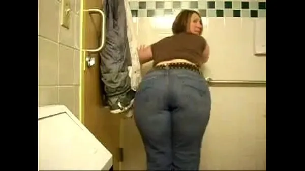 Hotte Big White Ass on the Bathroom varme film
