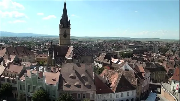 Hot Top View of Sibiu Romania warm Movies