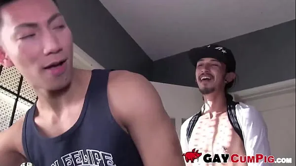 Nóng Asian homo blows a big hairy dick Phim ấm áp