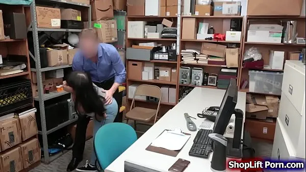 Heta Busty latina teen is an employee of the store and suspected for helping friends steal officer tells her he wont call the police if she do what he officer sucks her tits and he then lets her throat his cock before fucking her pussy varma filmer