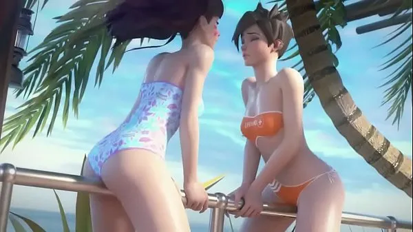 Hotte D.Va and Tracer on Vacation Overwatch (Animation W/Sound varme film