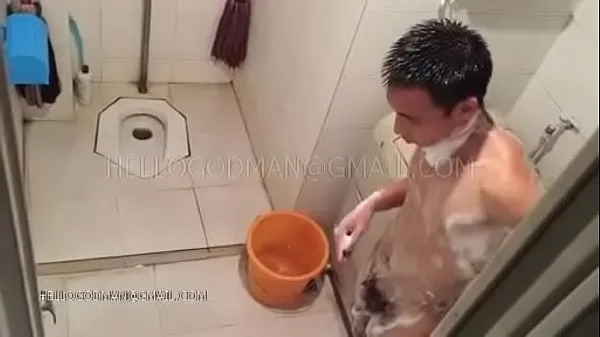 Nóng Chinese adult man bathing Phim ấm áp