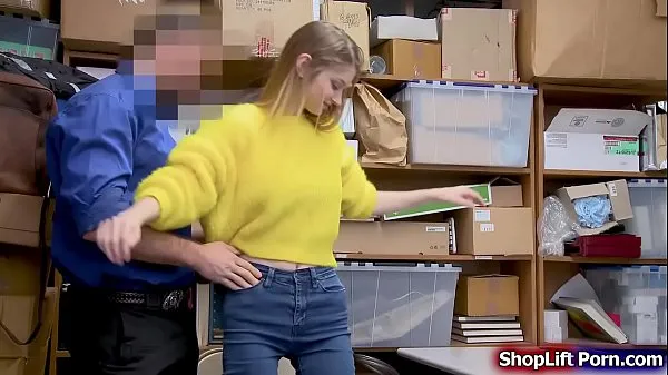 Hot Busty shoplifter is arrested by an LP officer for stealing in the officer conducts a strip search and he found the lost item inside her officer tells her that he will not call the police if she do some interesting thing to him warm Movies