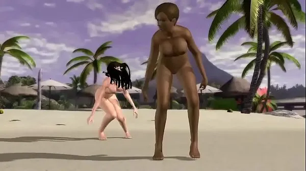 Vroči Busty Anime Girls Naked Dancing in a Beach topli filmi