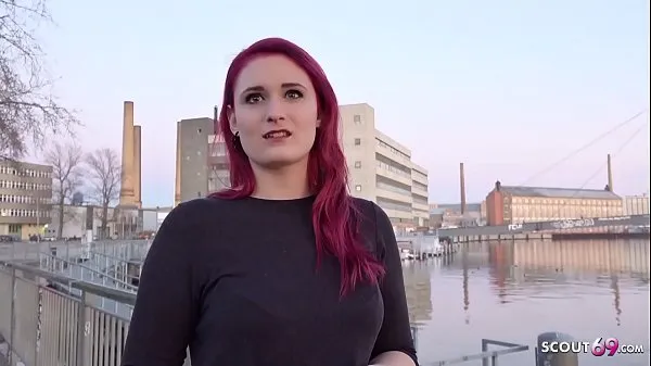 GERMAN SCOUT - Redhead Teen Melina talk to Fuck at Street Casting Filem hangat panas